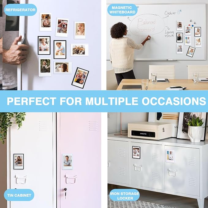 Mini Magnetic Picture Frame for Fujifilm Instax Mini Instant Camera | Fits Mini 13/12/11/41/SE/EVO Camera 2.15"x3.4" Films, Mini Magnet Picture Frames for Fridge, Home, School, Black, 20 Pack - Image 6
