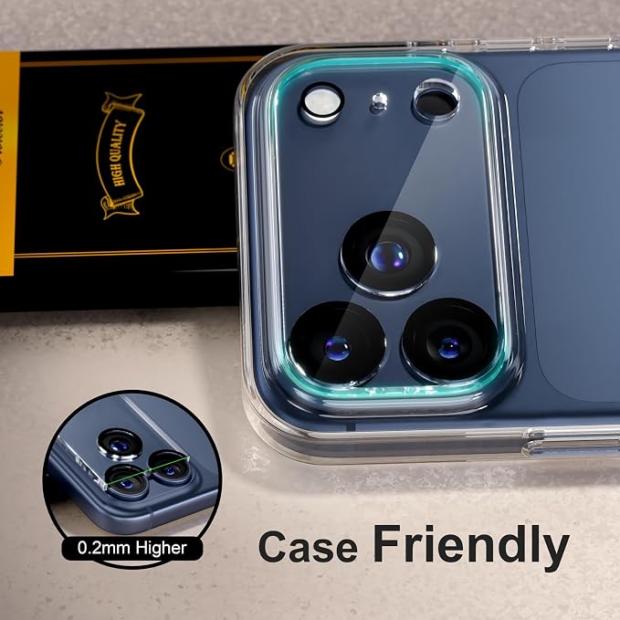 for 6 Pack iPhone 17 Pro Camera Lens Protectors, Clear | [Drop Protection] [Case Friendly] [Easy Installation] 9H Tempered Glass Camera Screen Protector Cover Accessories 6.3-inch - Image 6