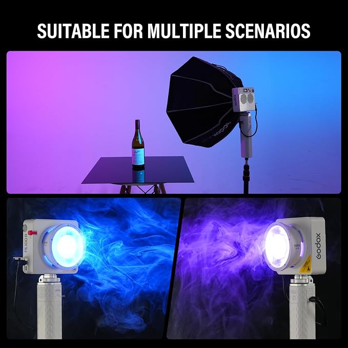 Godox ML100R RGB LED Video Light with 25600mAh Grip/Light Stand/Softbox | 110W Full-Color 1800K-10000K CRI 97+/TLCI 98+ 14 FX Effects Support APP Control for Live Streaming/Outdoor - Image 2