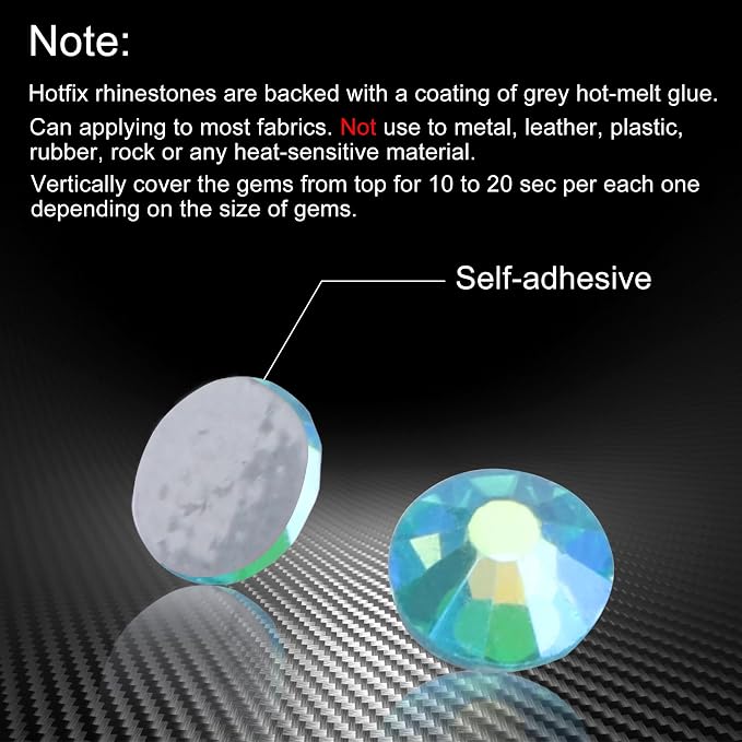 Jollin Hotfix Rhinestones Flatback Crystal Gems 2.4mm SS8, Aquamarine AB | 2880pcs Hot Fix Crystals Glass Rhinestones for Bedazzling, Crafting, Clothes, Shoes & Accessories DIY Decoration - Image 5