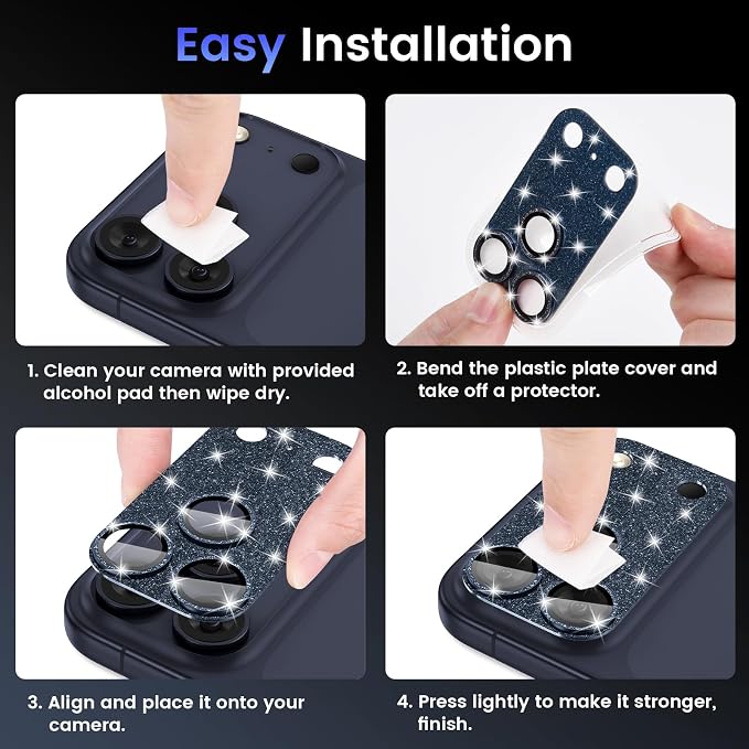 Tensea for iPhone 17 Pro Camera Lens Protector Bling | Metal Aluminum Alloy Tempered Glass Cover Camera Screen Protector Accessories, Case Friendly - Image 7