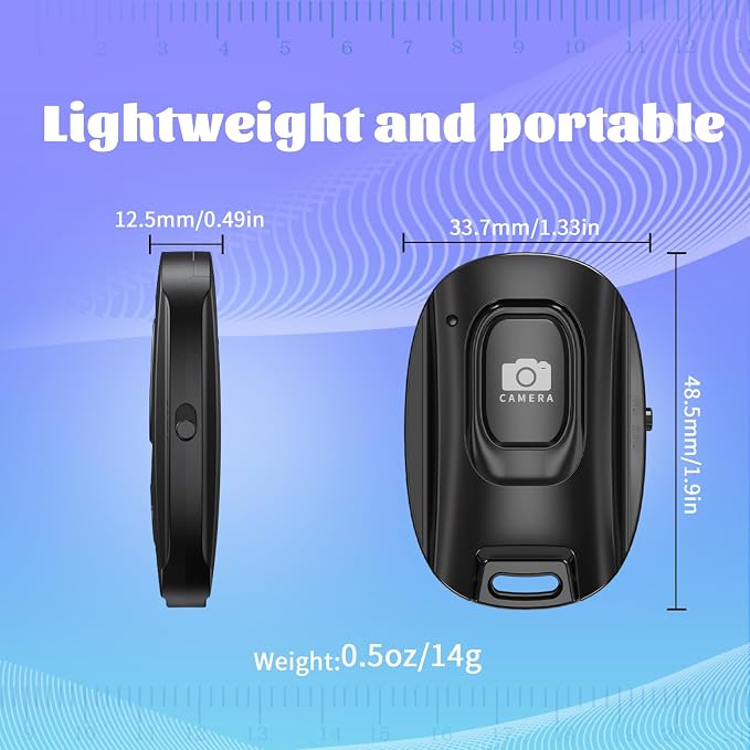 Wireless Camera Remote Shutter for iPhone and Android Smartphones 2 Pack, Bluetooth 5.2 Phone Remote Control Selfie Button for Photos and Videos, Battery Powered, Wrist Strap Included(2 Pack) - Image 7