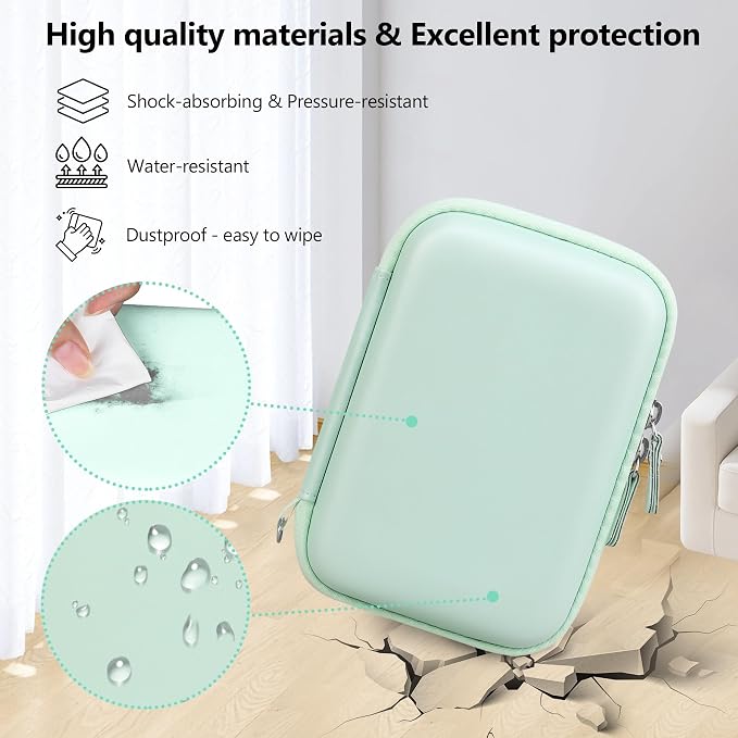 Carrying Case Compatible with Fujifilm Instax Mini EVO Instant Camera, INSTAX MINI EVO Camera Storage Holder Travel Bag with Mesh Pocket for Photos, USB Cables, Film, Green - Image 5