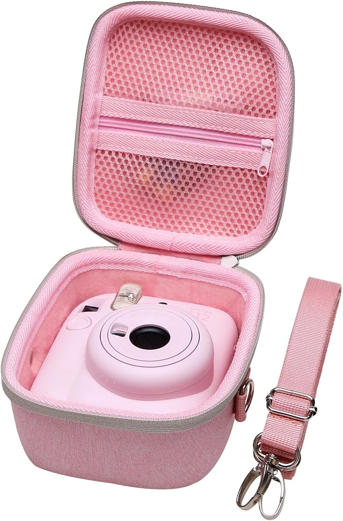LTGEM Case Compatible with Fujifilm Instax Mini 13/12 Instant Camera, Pink | Fits Instant Camera 11/10/9/8/7/7+ and FUJIFILM Instax Mini Instant Flim with Shoulder Strap, Case Only by LTGEM