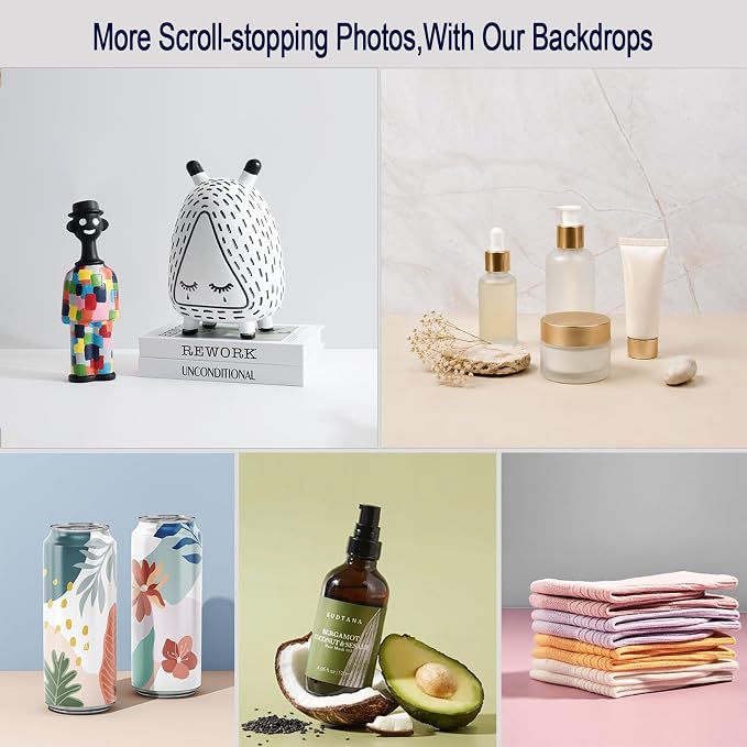 Yoocheese Photo Backdrop for Product Photography, 16.5×11.7in Compact Kit | Tabletop photography for food, jewelry, beauty and small products. For UGC creators, online sellers and small businesses. - Image 5