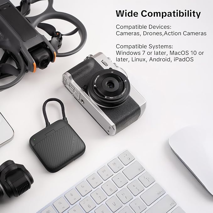 PGYTECH Mini SD Card Reader Case, 2-in-1 UHS-II SD 4.0/Micro SD Card Reader | CreateMate High-Speed Dual-Slot Transfer/USB 3.1/Type-C with 6-Slot Storage Portable, for Camera/Drone/Phone/Pocket 4, Black - Image 7