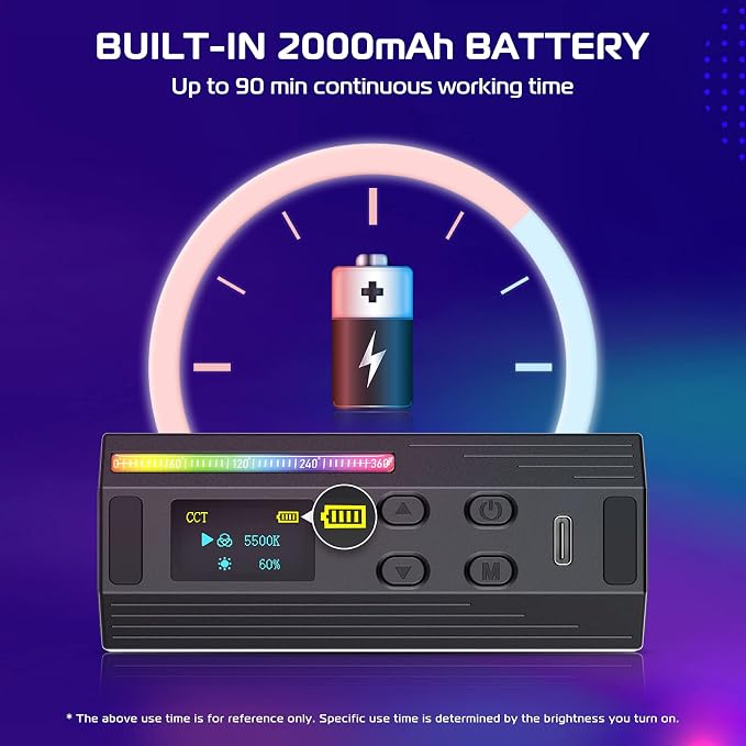 ULANZI RGB Light Wand, 360° Full Color Magnetic Mini Light Stick for Video Photography, 2500-9000K 2000mAh Rechargeable Handheld LED Light Tube for Painting Vlog TikTok YouTube - Image 5