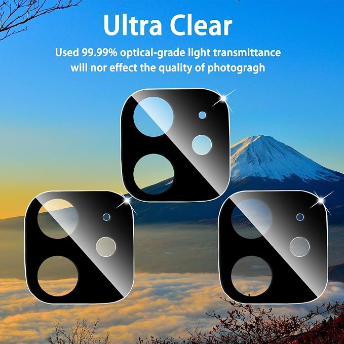 3 Pack Dengduoduo Camera Lens Protector for iPhone 11 & iPhone 12 Mini,Glitter Bling Sparkle Ultra HD, Tempered Glass, 9H Hardness, Anti-Scratch, Case Friendly, Easy to Install [No Affect on Night Shots] - Image 3