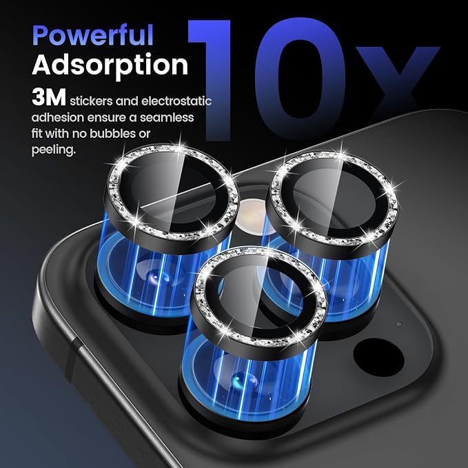 Tensea Camera Lens Protector Compatible for iPhone 17 Pro Max/17 Pro/15 Pro Max/15 Pro/16 Pro Max/16 Pro/14 Pro Max/14 Pro, Metal Tempered Glass Cover Camera Screen Protector Accessories,Case Friendly - Image 4