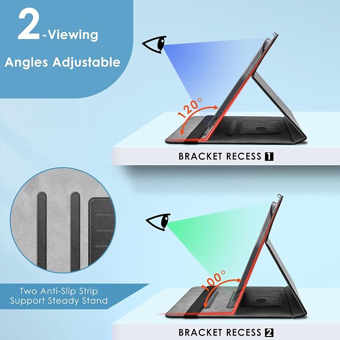 DETUOSI Universal 10.1 inch Tablet Case,Scratch Resistant | For ECOPAD ‎TH-KK12C,URAO X109,Aiprotablet C20e,Folio Leather Protective Cover,2-Angle Viewing Stand,3 Card Slots,Football - Image 5