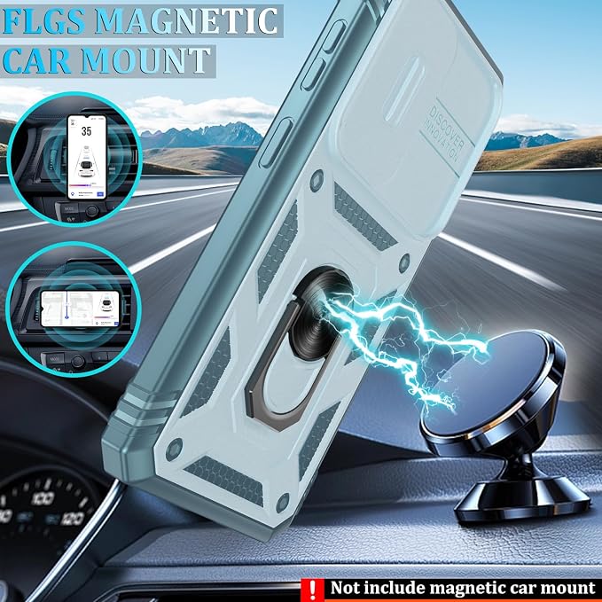 Gritup for Samsung Galaxy S26 Plus Case: 2*Screen Protector | Slide Camera Cover | Build in 360° Rotating Ring Kickstand | Military Grade Protective Cover for Samsung S 26 Plus, Green - Image 7