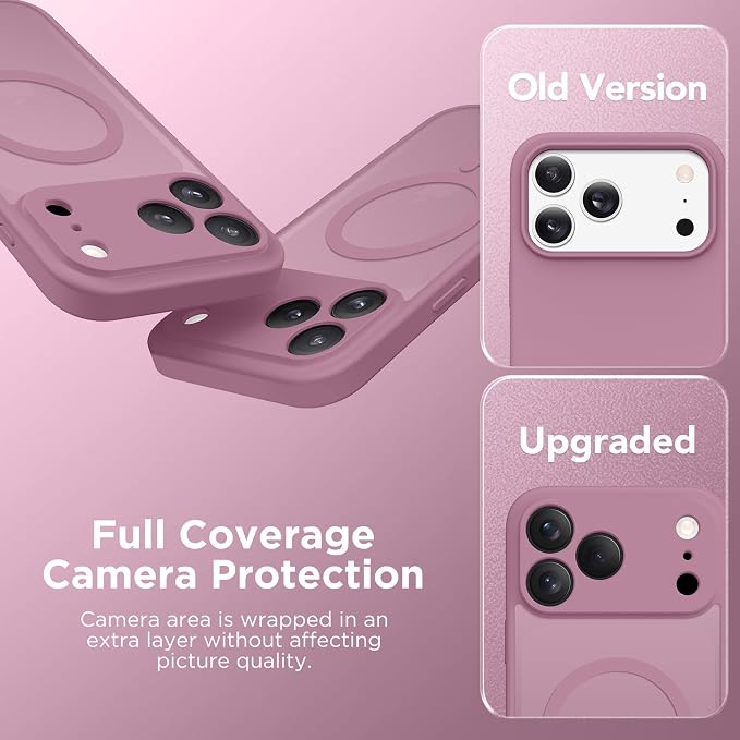 CAPRARO for iPhone 17 Pro Max Case, Compatible with MagSafe | Upgraded [Full Camera Protection] Protective Translucent Matte Women Girl Magnetic Phone Case Cover, Blackcurrant - Image 7