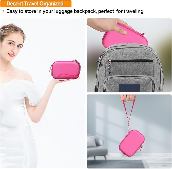 Elonbo Case for Kodak x Barbie Instant Smartphone Portable Photo Printer | Kodak x Barbie Portable Mini Color Wireless Mobile Printer Hard Travel Bag, Instant Picture Printer Storage Holder, Pink - Image 6