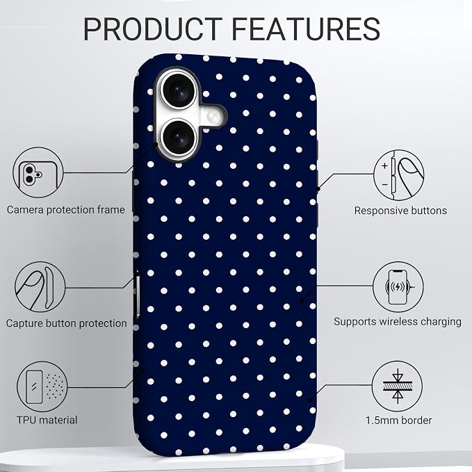 TPU Phone Case for iPhone 17, MagSafe Wireless Charging Compatible, Shockproof Slim Fit Protective Cover with Anti-Yellowing & Raised Camera Protection (Point 2, iPhone 17(6.3")) - Image 3