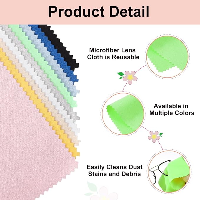 uxcell 12 Pcs Microfiber Cleaning Cloth for Glasses, 11.8 x 11.8 Inch Eyeglass Cleaning Cloth, Glasses Cleaner Wipes for Electronics Lenses Screens Cameras Cell Phones, Green - Image 3