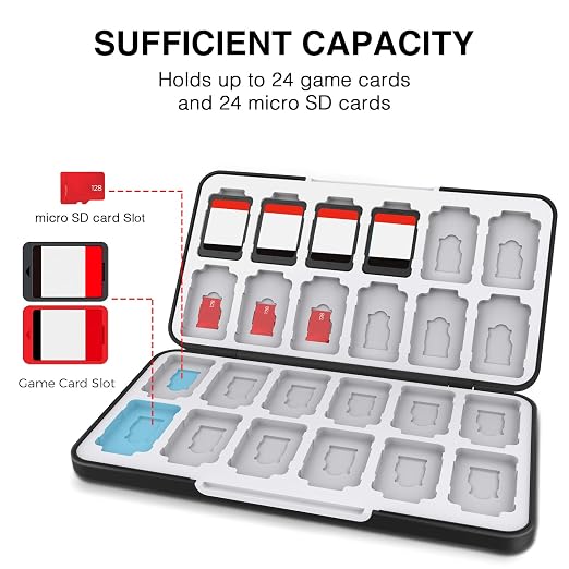 HEIYING Switch Game Case with 48 Precise Slots for Nintendo Switch 2 / OLED | Portable Game Card Holder, Hard ABS Shell with Soft Silicone Lining, Precise Card Slots,Magnetic Closure for Easy Access - Image 2