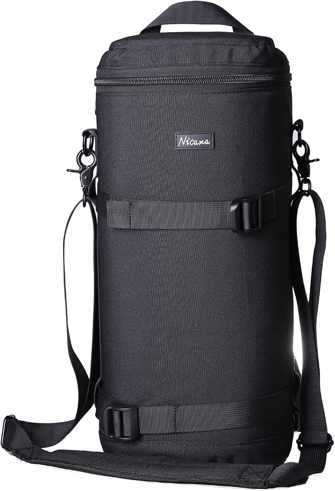 LB1 Deluxe Water-Resistant Camera Lens Pouch Case for Canon RF 800mm Tamron SP 150-600mm Sigma 150-600mm 150-500mm Nikon Nikkor AF-S 200-500mm & More, Zipper Polyester Lens Protective Bag by Nicama