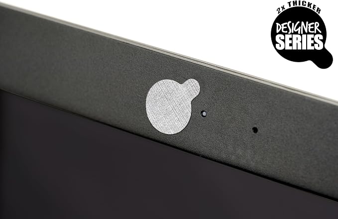 Rigid Series - 2X Thicker | BLOCKED Original Vinyl Webcam Cover Stickers | Restickable & Stackable Privacy Covers | for All Camera-endable Devices | 3-Sizes | 57 Tabbed Metallic Crisscross Textured - Image 6