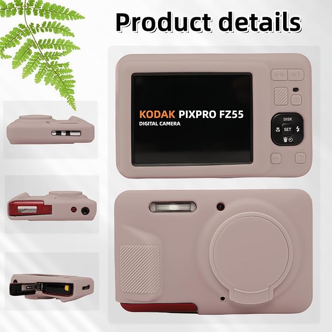 Case for Kodak PIXPRO FZ55, FZ55 accessories | Soft Silicone Protective Case Removable Lens Cover, Comes with 2 Screen Protectors and 1 Wrist Strap. (Tiffany Pink) - Image 5