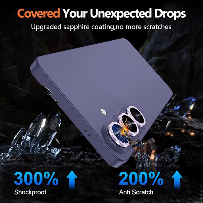 for Samsung Galaxy S26 Camera Lens Protector, Individual Metal Ring Tempered Glass Lens Cover, [Strong Adsorption] Scratch Resistant Ultra-Thin HD Clear Lens Cover, 1 Set-Lavender - Image 5