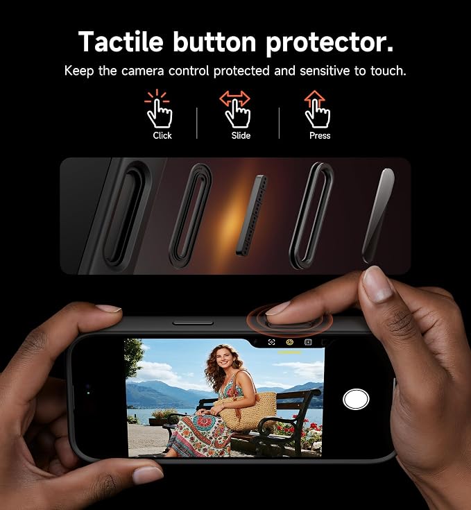 SURITCH for iPhone 17 Case with Camera Control Cover, Camera Slide Cover and Adjustable Kickstand, Compatible with MagSafe, Shockproof Bumper Protective Cases 6.3 Inch, Black - Image 6