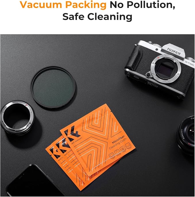 K&F CONCEPT 52mm Lens Cap, 9-in-1 Center Pinch Lens Cover + Anti-Loss | Keeper Leash + Microfiber Cleaning Cloth Kits Compatible with Nikon, Canon, Sony, Fujifilm Camera Lenses - Image 7