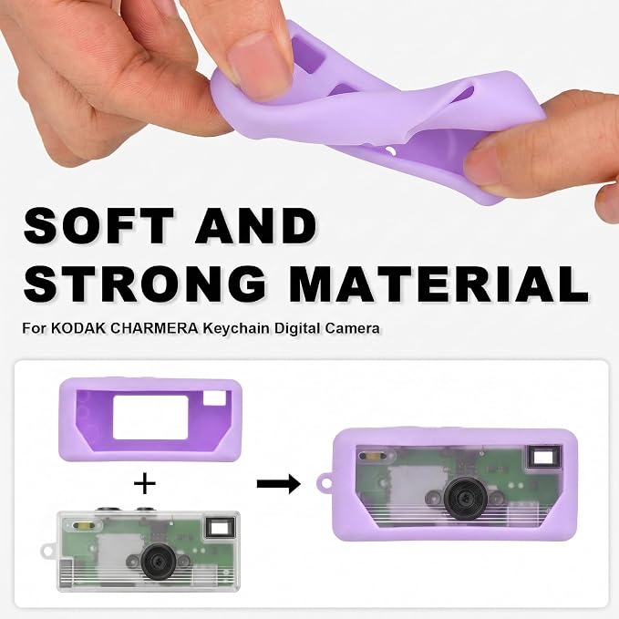 Silicone Case for Kodak CHARMERA Millennium Keychain Mini Digicam Blind Box | Soft Keychain Camera Sleeve, Precise Cutouts, For Collectors & Daily Carry, Light Purple - Image 2