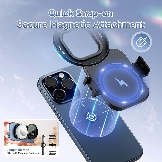 JJC ND Filter for iPhone, Lens Adapter with 67mm Variable ND2-128 Filter | Magnetic Lens Attachment for iPhone 16 15 14 Pro Max Plus, with 1/4" Screw & Cold Shoe, Ideal for Vlog/Video/Photography - Image 6