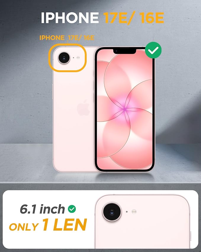 miracase for iPhone 17e & 16e Case with Built-in Private Screen Protector, [Magnetic with MagSafe] Full-Body Phone Cover Military Drop Proof 17 E/ 16 E Bumper 6.1 inch, Pink - Image 7