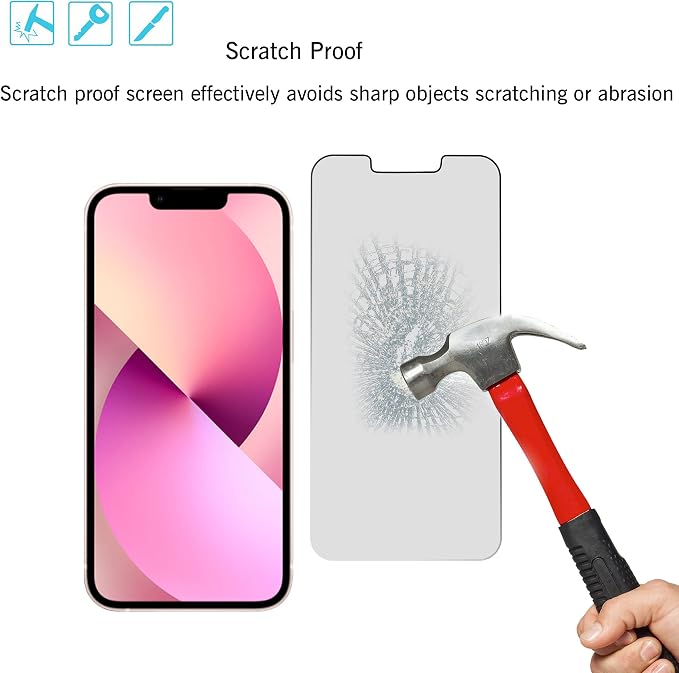 Ailun Privacy Screen Protector + Camera Lens Protector for iPhone 13 | 2+2 Pack, 6.1 inch, Anti Spy Private Tempered Glass Film, HD - Image 5