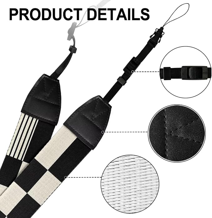 Coldinair Black Adjustable Camera Strap Universal Neck & Shoulder Soft Padded Strap for All DSLR Cameras,Binoculars - Image 7