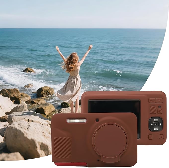 Case for Kodak PIXPRO FZ55, FZ55 accessories | Soft Silicone Protective Case Removable Lens Cover, Comes with 2 Screen Protectors and 1 Wrist Strap. (Brown) - Image 6