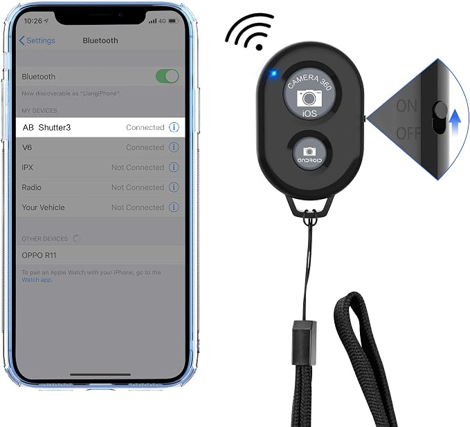 Wireless Camera Remote Shutter for Smartphones (2 Pack), zttopo Wireless Phone Camera Remote Control Compatible with iPhone/Android Cell Phone - Create Amazing Photos and Selfies, Wrist Strap Included - Image 2