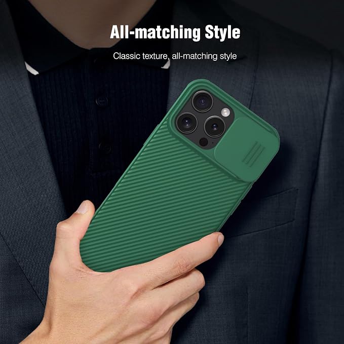 Nillkin for iPhone 16 Pro Max Case with Slide Camera Cover, [Full Camera Protection][Anti-Scratch] Military-Grade Protection, Anti-Fingerprint, Slim Phone Case for iPhone 16 Pro Max 6.9'' Green - Image 4