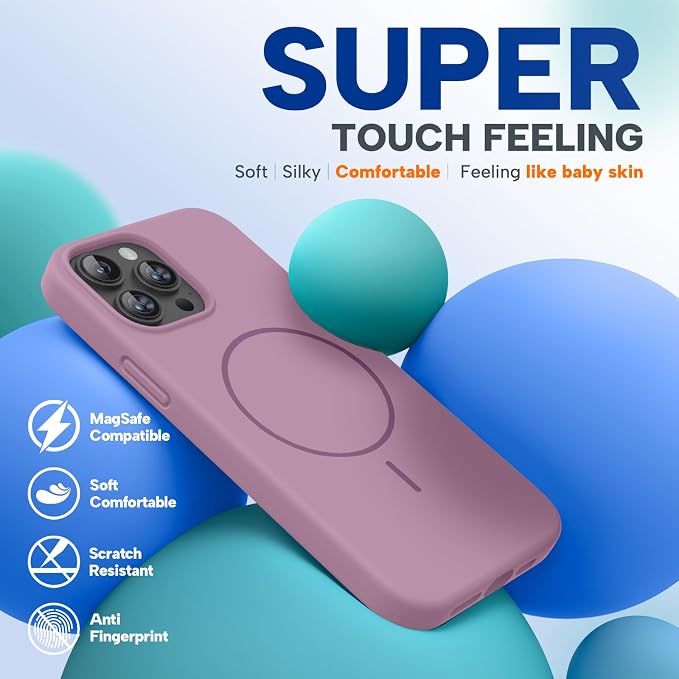 miracase Magnetic for iPhone 13 Pro Max Case, [Soft Anti-Scratch Microfiber Lining], Compatible with MagSafe, Liquid Silicone Shockproof Drop Protection Phone Case for 13 Pro Max, Blackcurrant - Image 5