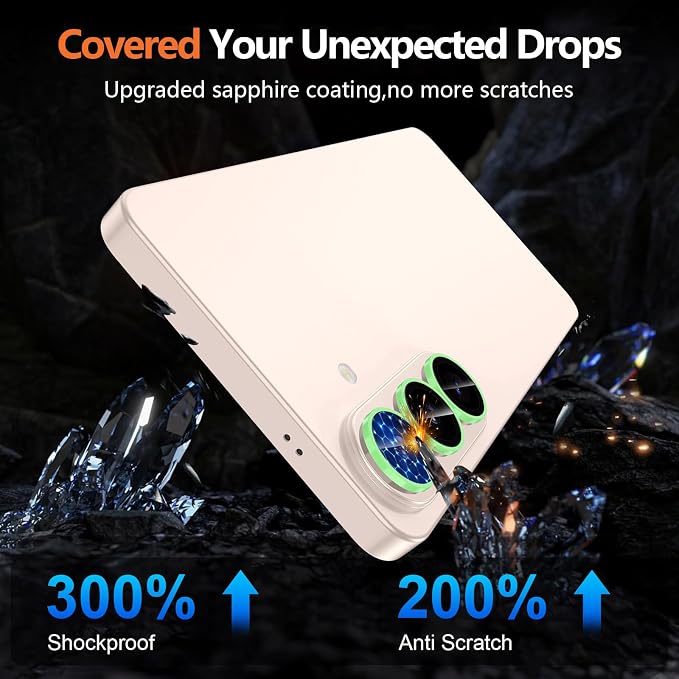 for Samsung Galaxy S26 Plus Camera Lens Protector, Individual Metal Ring Tempered Glass Lens Cover, [Strong Adsorption] Scratch Resistant Ultra-Thin HD Clear Lens Cover, 1 Set-Green Shine - Image 7