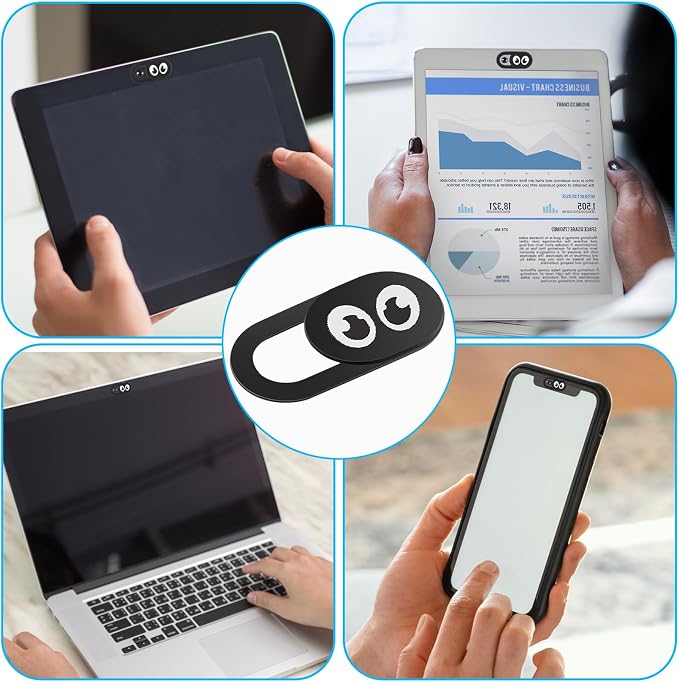 Thin Webcam Cover Slide, 8PCS Phone Laptop Camera Cover Slide Cute | Laptop Camera Blocker Slider Strong Adhesive Protect Privacy Security Compatible with Tablet Desktop PC Smartphones(Eye) - Image 7