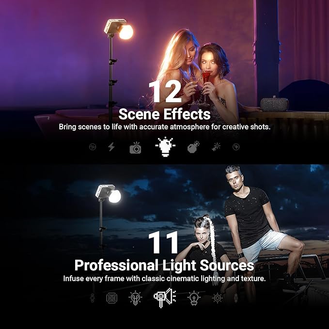 NEEWER 100W Ultra Compact LED Video Light APP/Panel Control, Pocket Size Bi Color COB Continuous Output Lighting with 4 Dimming Curves/2700K-6500K/CRI96+ for Studio Photography Recording, FS100B - Image 5