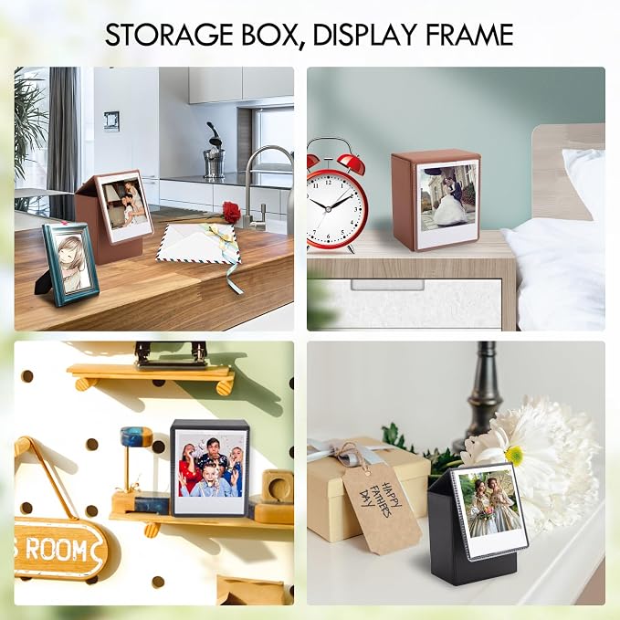 Photo Case for Instax Wide Film, 3.5x4.25” Photo Storage Box Fits for Fujifilm Instax Wide 400/300/210Wide EVO, Picture Holder for Polaroid 600/I-Type/OneStep2 Instant Film - Black - Image 6