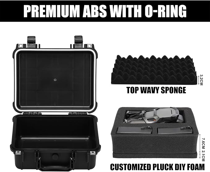 Mayouko 13.4" Waterproof Plastic Toolbox with Foam Insert, 13.4" x 11.6" x 6", IP67 Lockable Storage Box, Customizable Foam, Shockproof Hard Case Weatherproof Container, Protective Hard Camera Case - Image 2