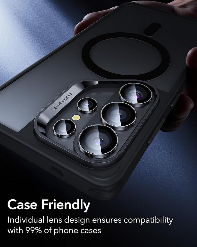 ESR for Samsung Galaxy S26 Ultra Camera Lens Protector, 1 Pack, Black | Individual Camera Cover, 9H Tempered Glass, Original Camera Clarity, Scratch-Resistant, Case Friendly - Image 8
