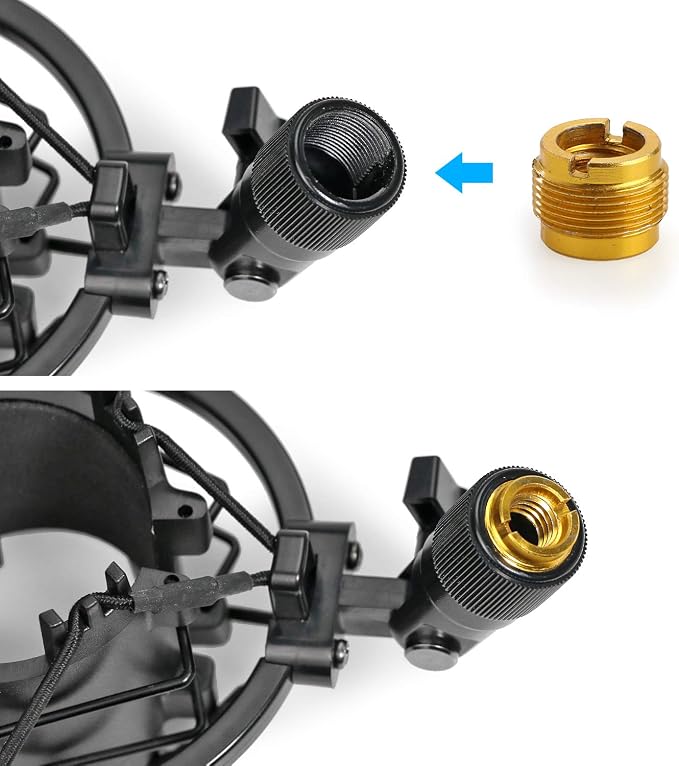 YOUSHARES AT2020 Shock Mount, Microphone Shock Mount Reduces Vibration Noise for Audio Technica AT2020 AT2035 ATR2500 Condenser Mic - Image 6