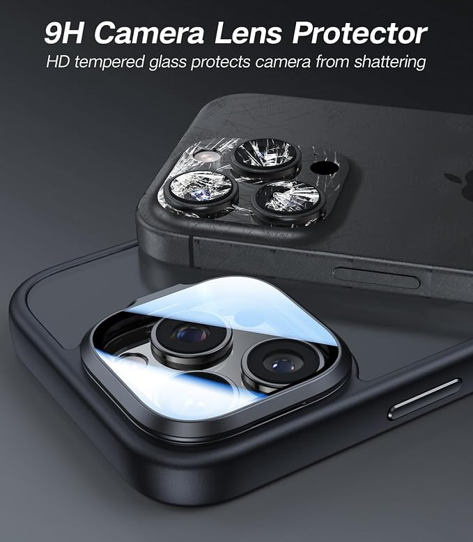VOFATA [Upgraded] for iPhone 16 Pro Max Case with Camera Cover Stand [Fit for MagSafe][9H Camera Lens Protector] Mil-Grade Protection Translucent Magnetic iPhone 16 Pro Max Phone Case, Black - Image 2