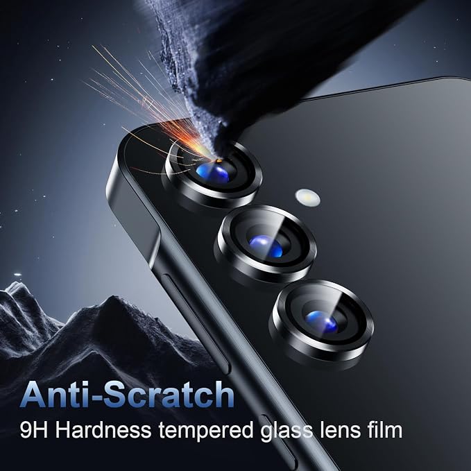 Korecase for Galaxy S25 Camera Lens Protector, 9H Tempered Glass Anti Scratch Camera Screen Protector Film Shcokproof Metal Ring Lens Protector for Galaxy S25,Black - Image 6
