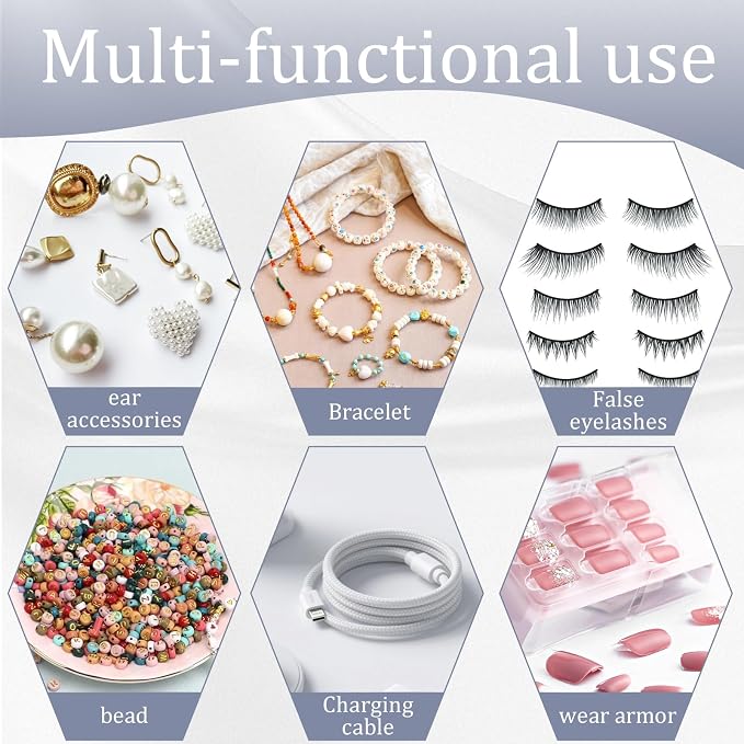 Press on nail storage Large Acrylic Nail Storage Box - Portable Versatile Organizer for Press - On Nails, Jewelry and More with 90 Pcs Adhesive Double Sided Tape 12 PCS - Image 7