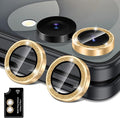 for Samsung Galaxy Z Flip 8 Camera Lens Protector, Individual Metal Ring Tempered Glass Lens Cover, [Strong Adsorption] Scratch Resistant Ultra-Thin HD Clear Lens Cover, 1 Set-Gold Sparkly by Btscase