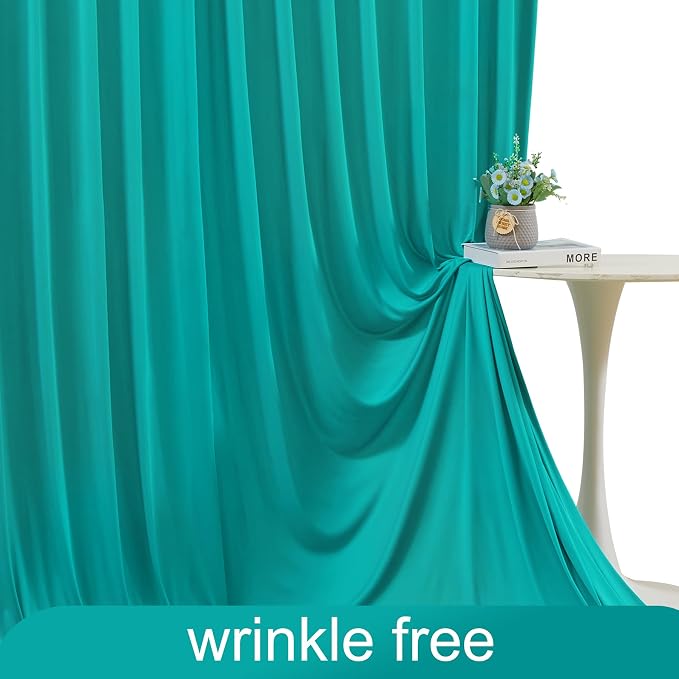 4 Panels Turquoise Backdrop Curtain for Parties Wrinkle Free Photo Backdrops Drapes Background Fabric Decoration for Baby Shower Wedding Birthday Party 20ft(W) x 10ft(H) - Image 6