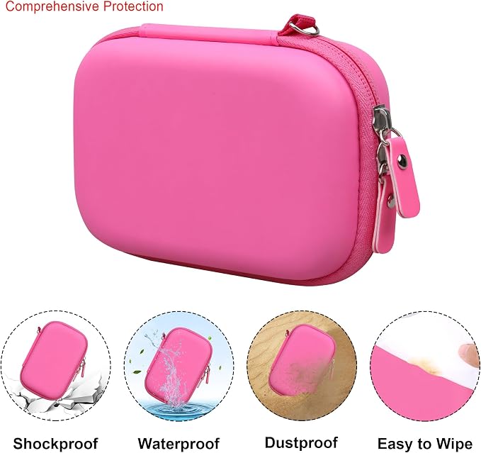 Elonbo Case for Kodak x Barbie Instant Smartphone Portable Photo Printer | Kodak x Barbie Portable Mini Color Wireless Mobile Printer Hard Travel Bag, Instant Picture Printer Storage Holder, Pink - Image 3