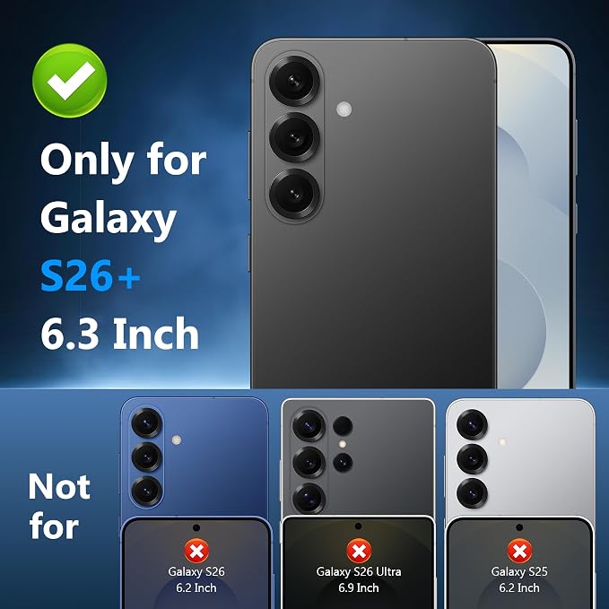 YWXTW 3 Pack Camera Lens Protector for Samsung Galaxy S26 Plus 6.7 Inch, 9H Tempered Glass Ultra HD [No Impact on Night Shots] S26 Plus Lens Protector, Anti-Scratch No Bubbles - Image 2