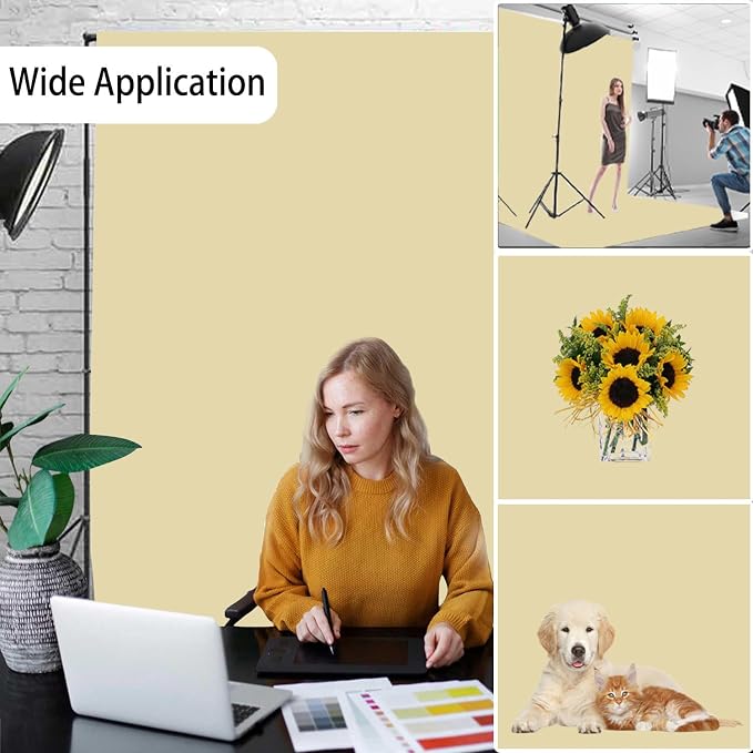Tan Photography Backdrop for Photoshoot, Fabric 10x20ft | Versatile Studio Photo Backgrounds, Non Reflective, Easy to Use, for Portraits, Product, Party, Video Creation - Image 2